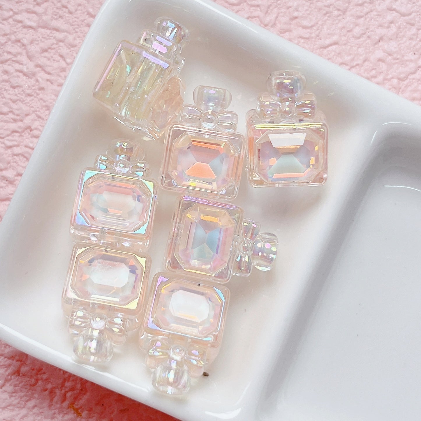 Transparent Color Zircon Perfume Bottle Straight Hole Beaded Diy
