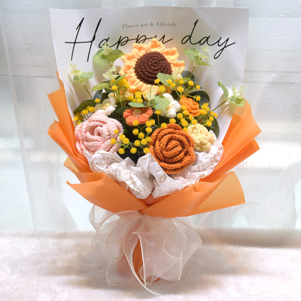 Flower Yarn Woven Sunflower Gift Bouquet