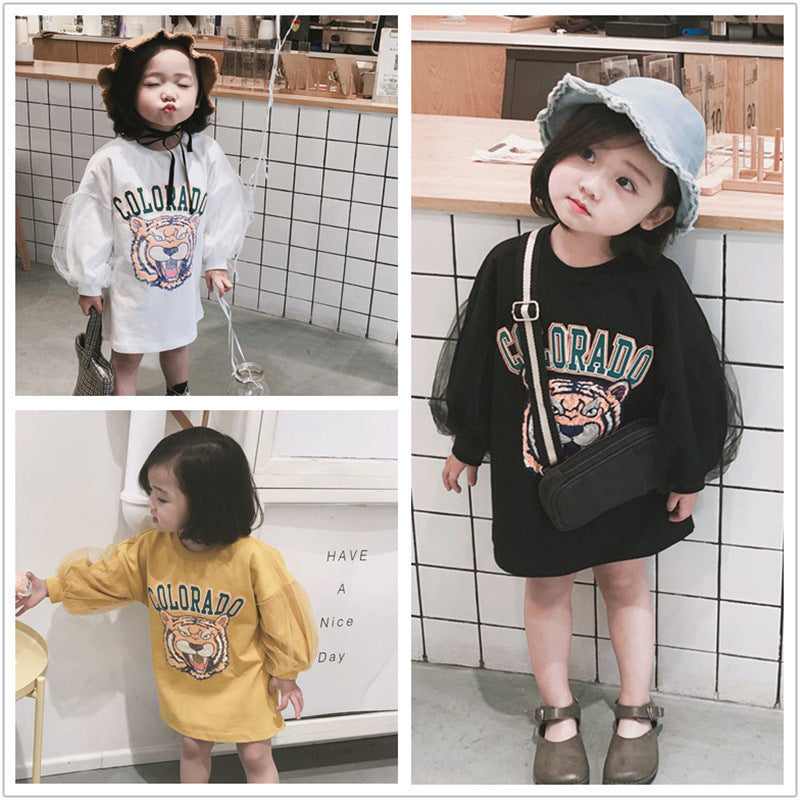Lantern Sleeve Mid-Length T-Shirt Sweater Dress All-Match Trend