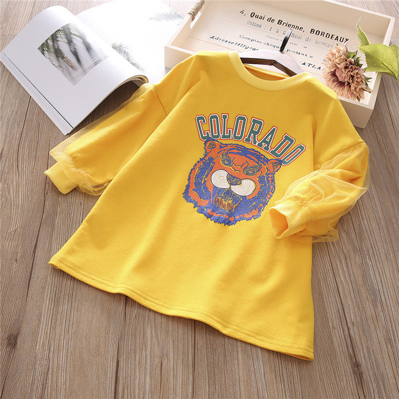 Lantern Sleeve Mid-Length T-Shirt Sweater Dress All-Match Trend