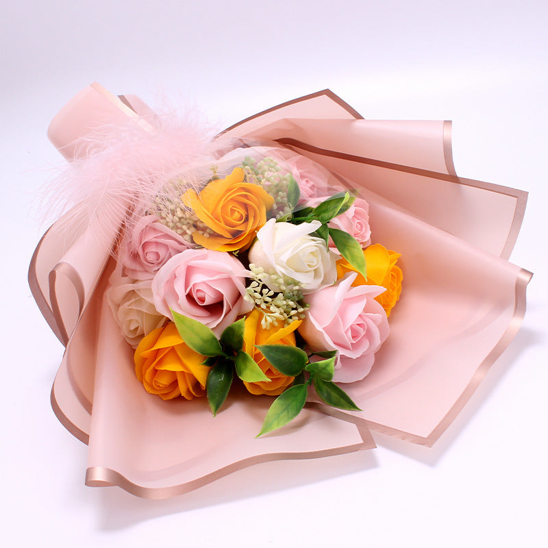 Artificial Soap Rose Bouquet  Flower Gift Box