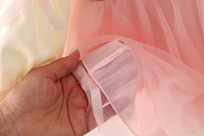 Girls' Spring And Autumn New Dress Korean Style Trendy Princess Skirt Fake Two-piece Suspender Skirt