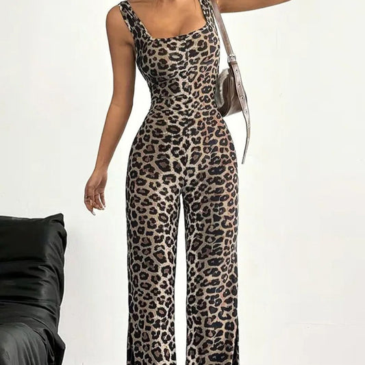 Summer New Slim Fit Backless Printed Jumpsuit For Women