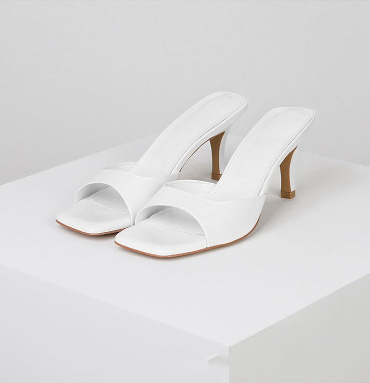 European And American Square Toe Stiletto Heel Fashion Sandals
