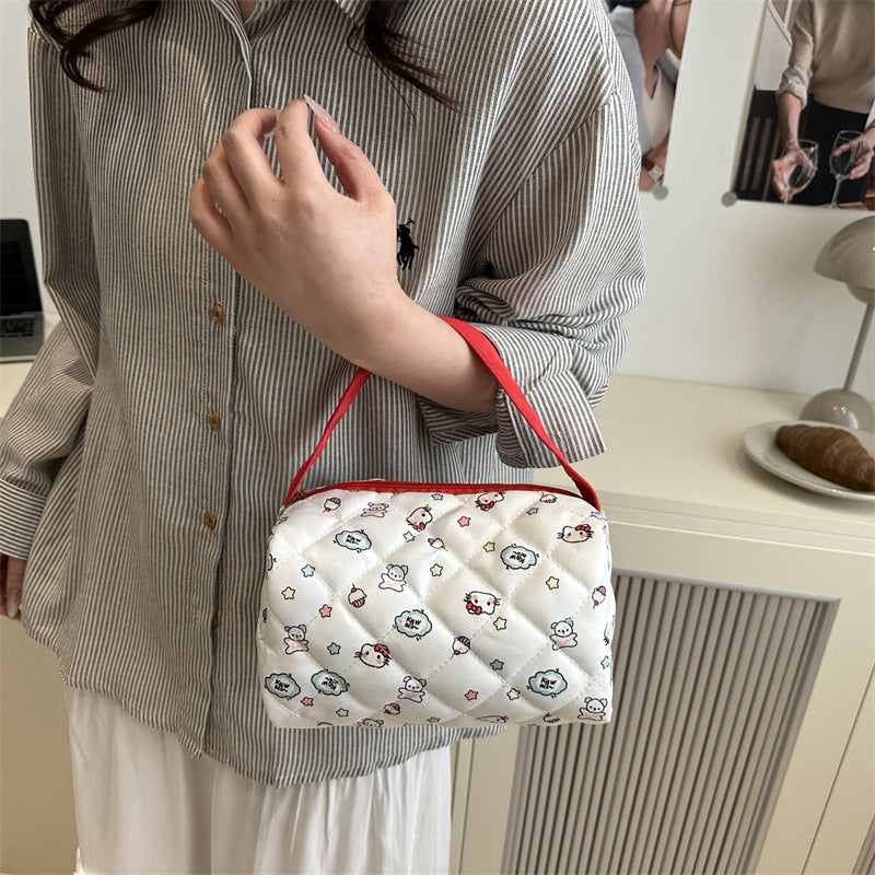 Fresh Floral Canvas Women's Street Underarm Shoulder Bag