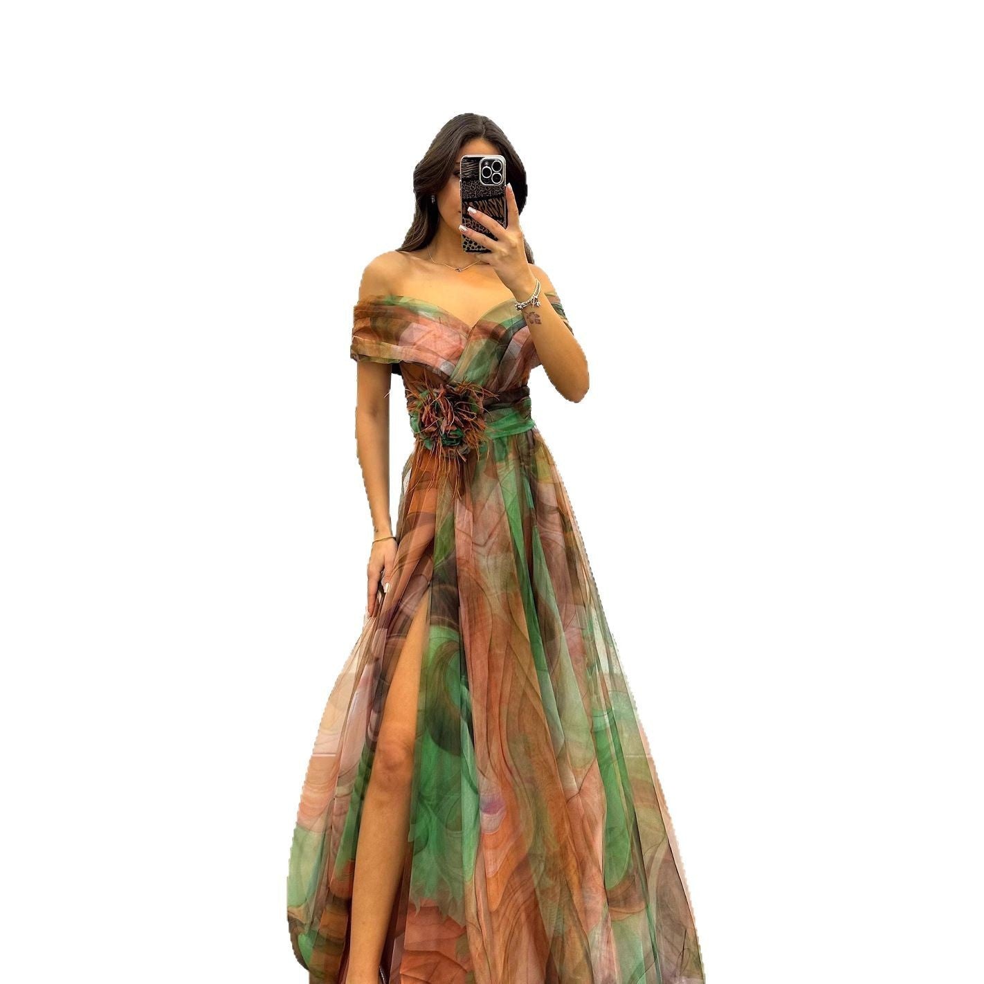 Voile Printed Party Dress INS Casual Fashion