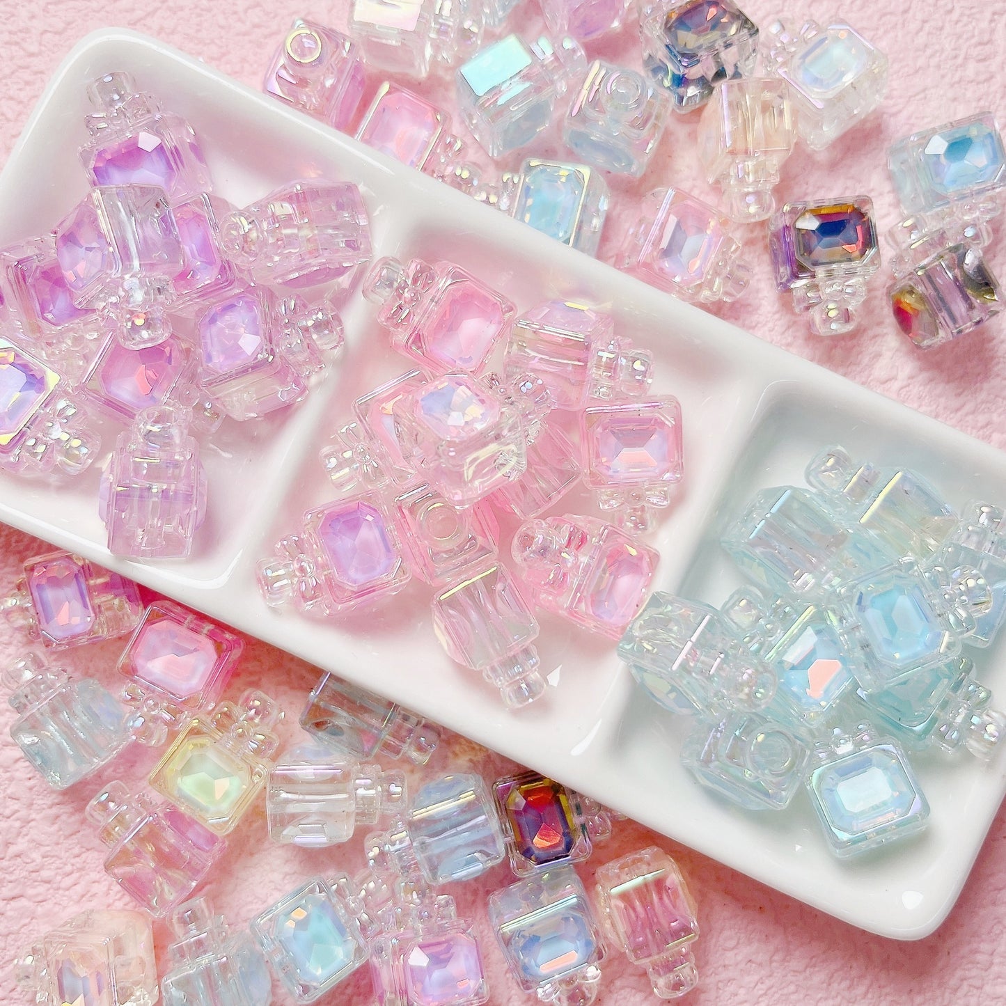 Transparent Color Zircon Perfume Bottle Straight Hole Beaded Diy
