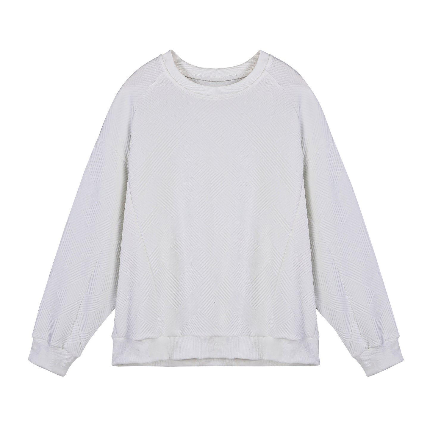Twill Jacquard Long-sleeved Sweater Men's Spring And Autumn Round Neck