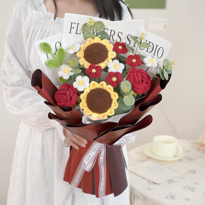 Hand-woven Flower Knitted Gift Sunflower