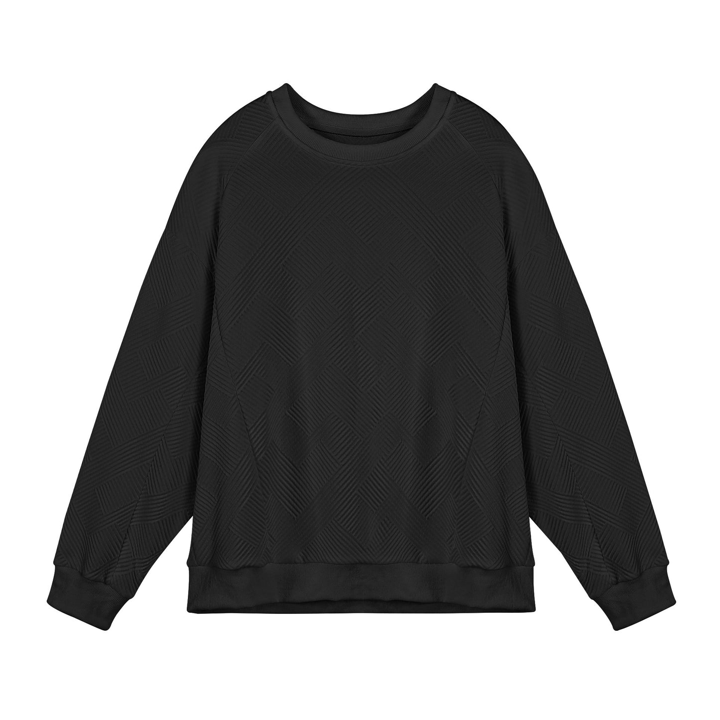 Twill Jacquard Long-sleeved Sweater Men's Spring And Autumn Round Neck