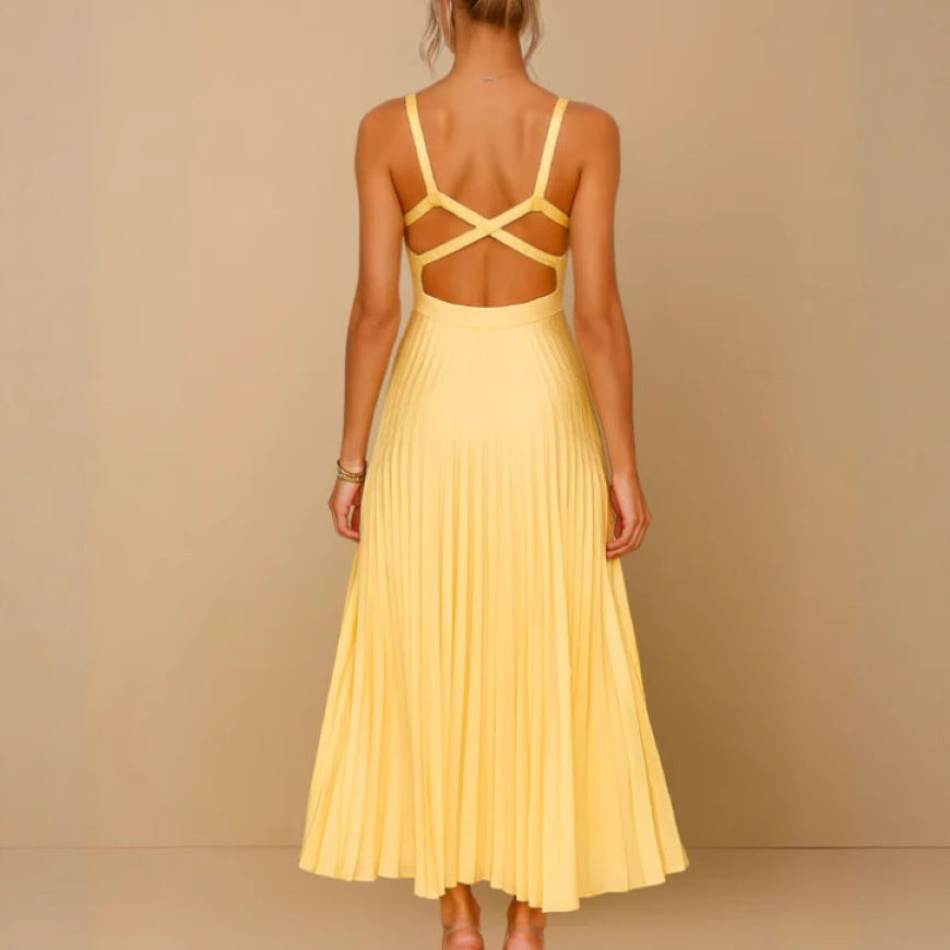 Strap Folding Elegant Sexy Party Dress