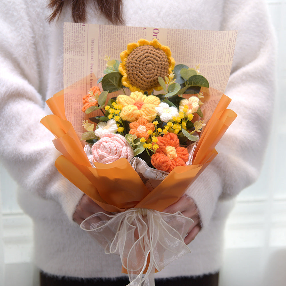 Flower Yarn Woven Sunflower Gift Bouquet