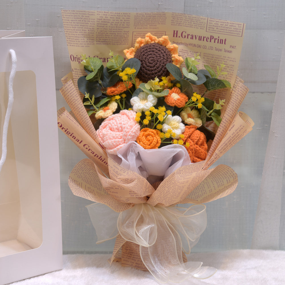 Flower Yarn Woven Sunflower Gift Bouquet