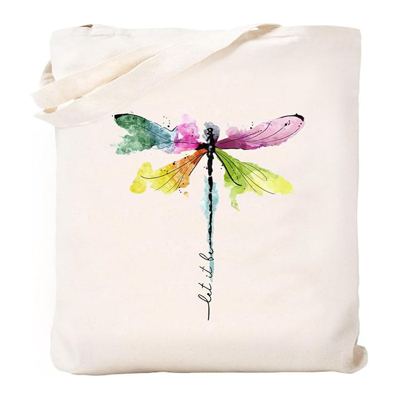 Halloween Design Printed White Canvas Hand Shopping Bag