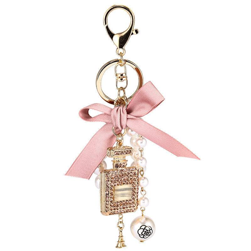 Creative Crystal Perfume Bottle Rhinestone Keychain