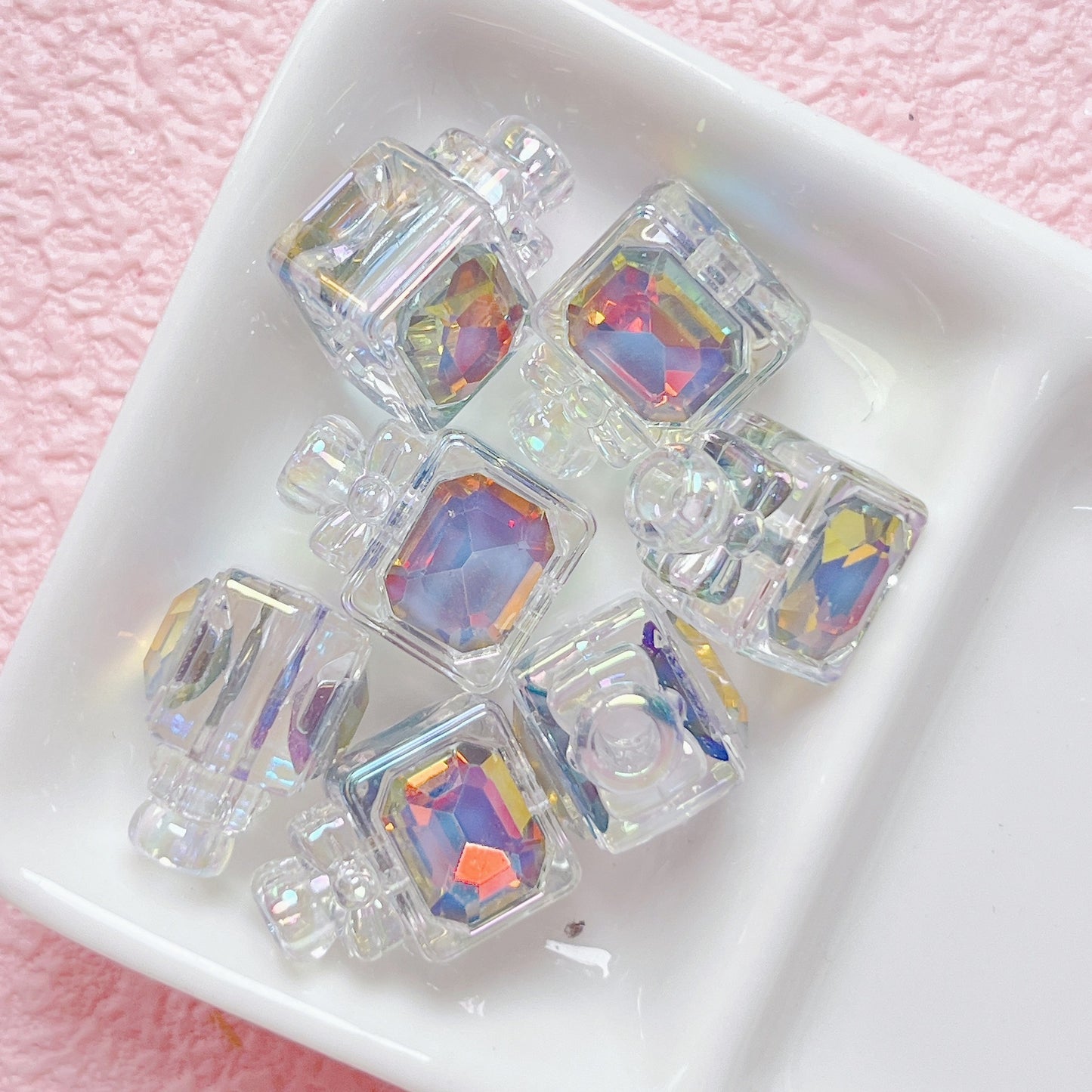 Transparent Color Zircon Perfume Bottle Straight Hole Beaded Diy
