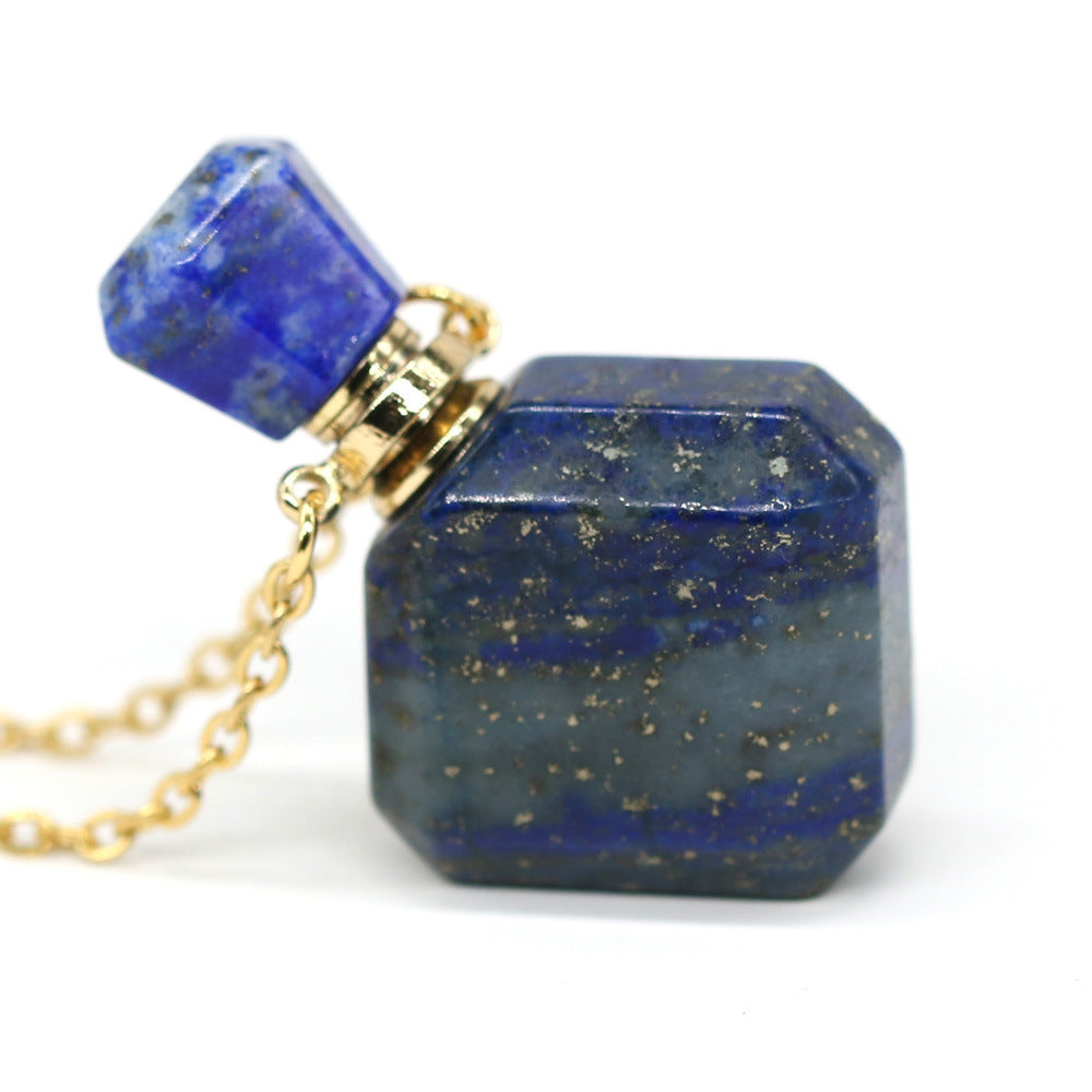 Natural Stone Necklace Perfume Bottle Pendant