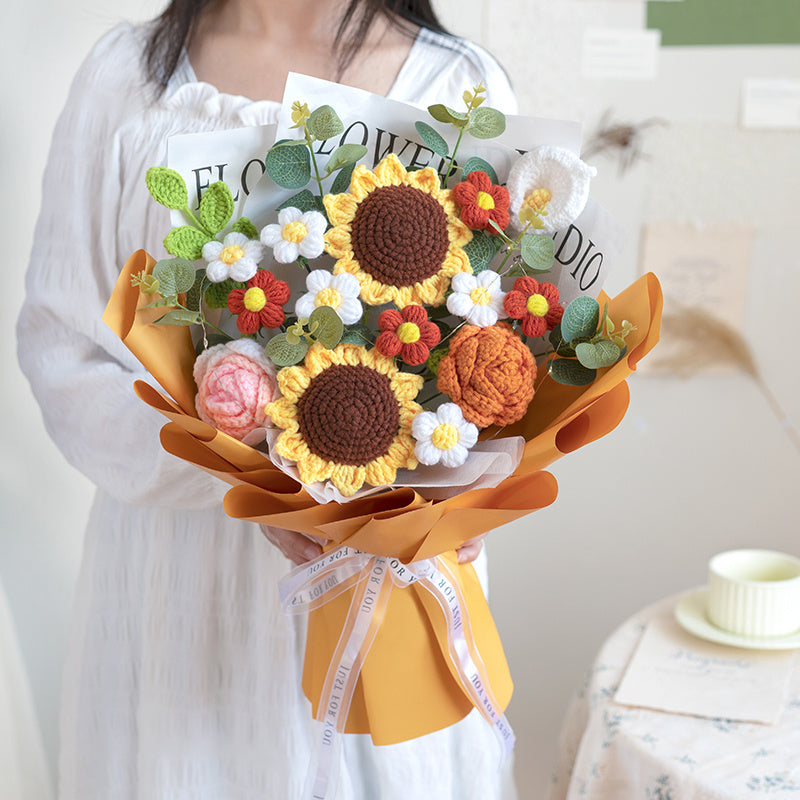 Hand-woven Flower Knitted Gift Sunflower