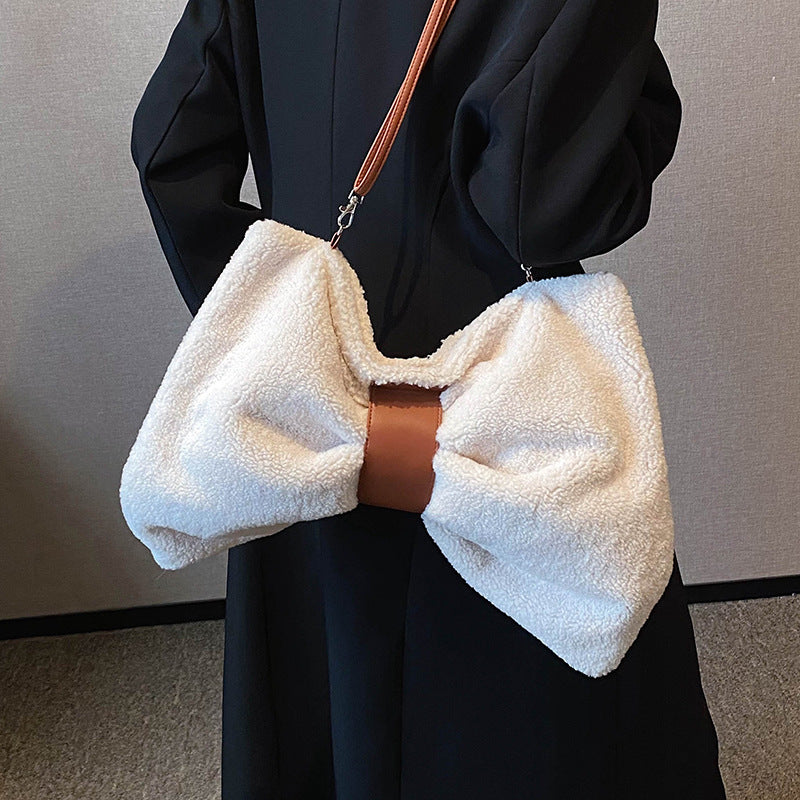 Online Influencer Bow Special-interest Design Canvas Bag Photo Props Crossbody