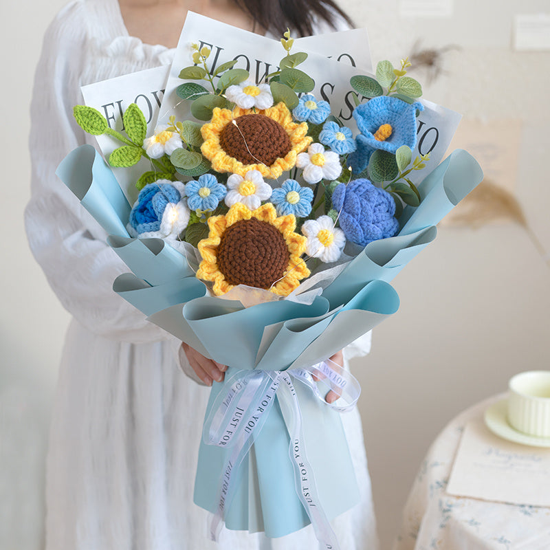 Hand-woven Flower Knitted Gift Sunflower