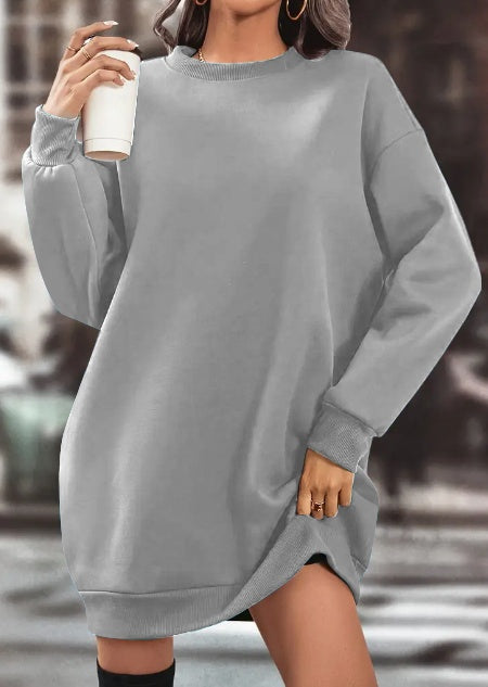 A Plain-colored Knee-length Dress For Ladies