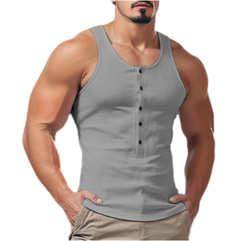 Men's Fashionable Retro Sleeveless Knitted T-Shirt
