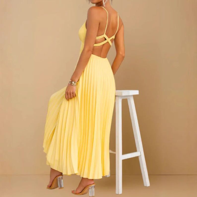 Strap Folding Elegant Sexy Party Dress