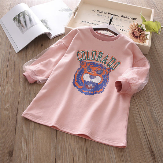 Lantern Sleeve Mid-Length T-Shirt Sweater Dress All-Match Trend