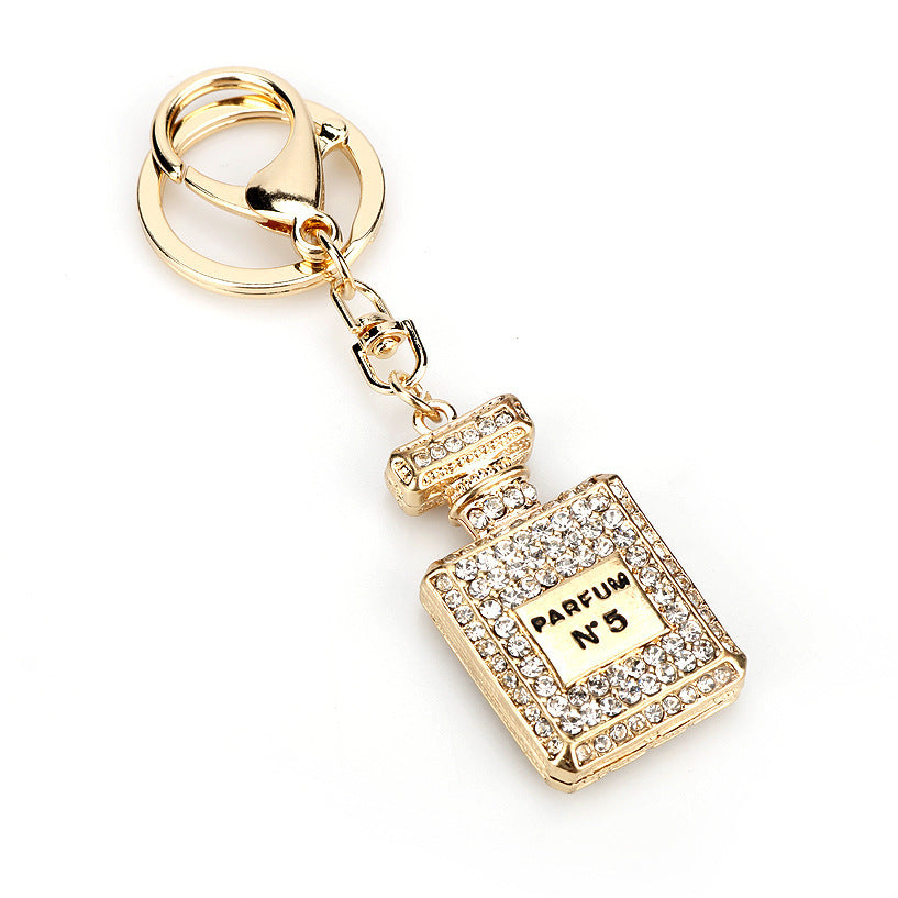 Creative Crystal Perfume Bottle Rhinestone Keychain