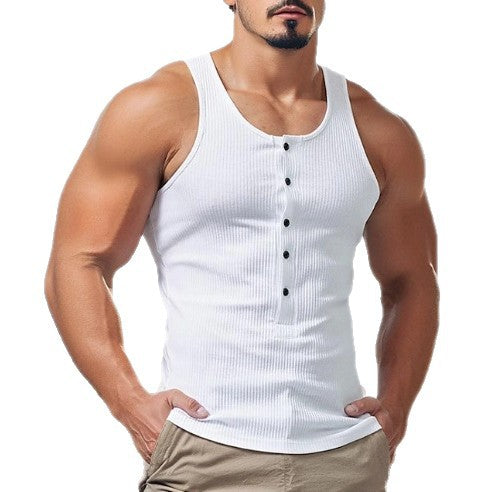 Men's Fashionable Retro Sleeveless Knitted T-Shirt