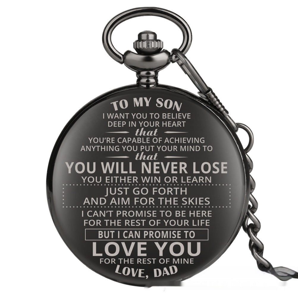 Lettering Commemorative Hot Sale Quartz Pocket Watch