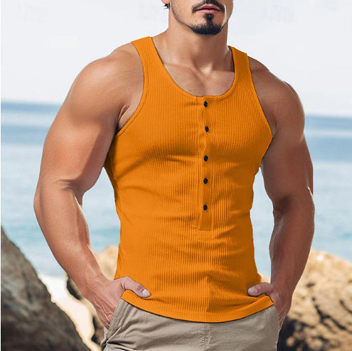 Men's Fashionable Retro Sleeveless Knitted T-Shirt
