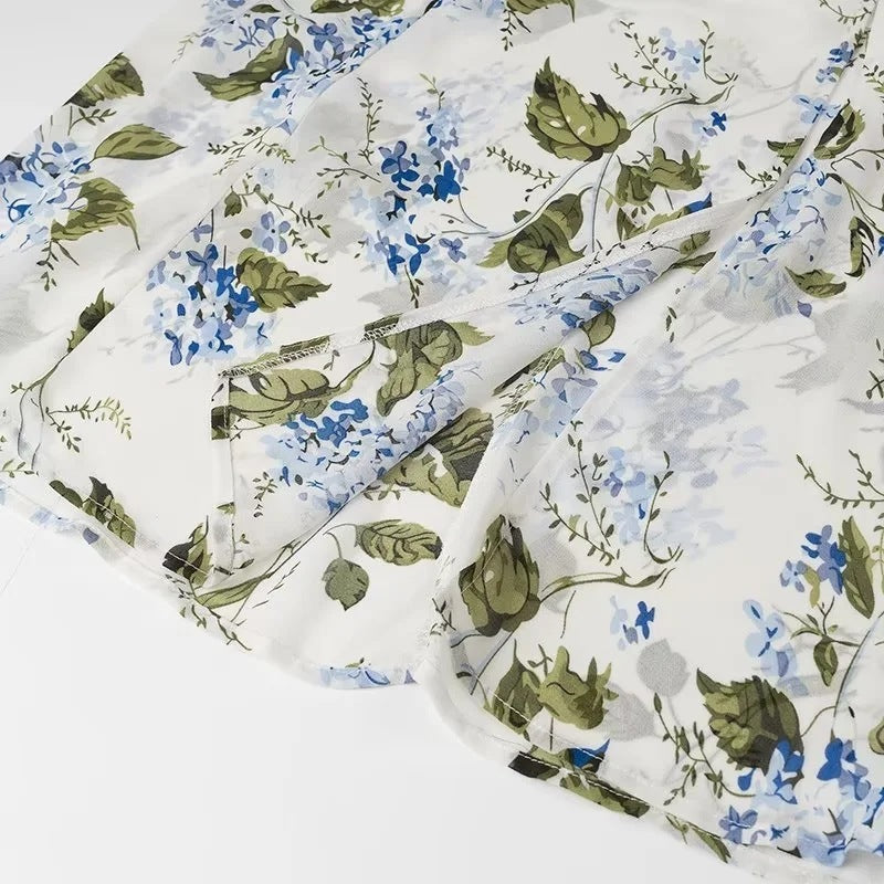 Women's New High Waist Floral Split Strap Dress