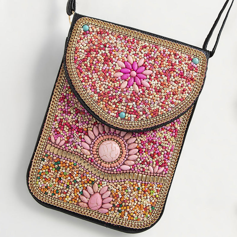 Bohemian Style Bead Satchel Shell Phone Bag