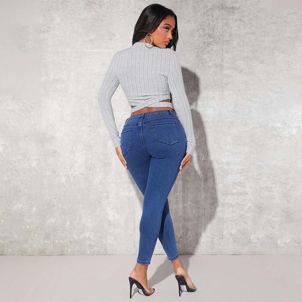 Women's Fashion Minimalist Style T-shirt Autumn And Winter Short Crop Top