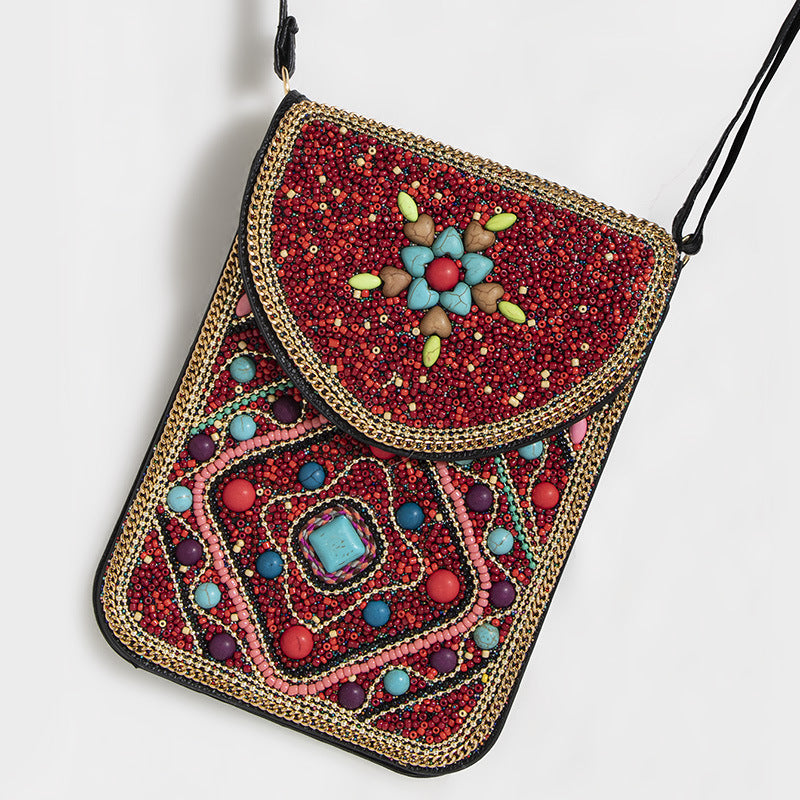 Bohemian Style Bead Satchel Shell Phone Bag