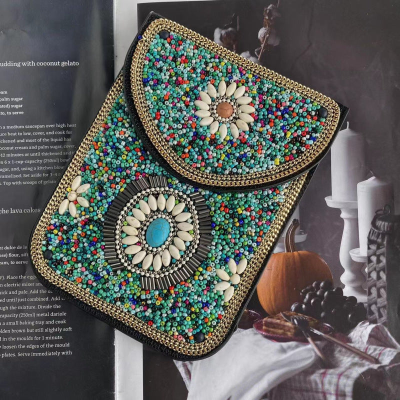 Bohemian Style Bead Satchel Shell Phone Bag