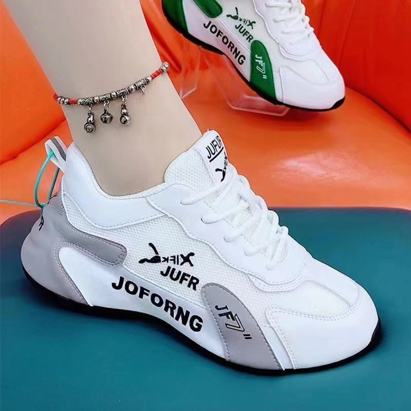 Couple Sports Casual PU White Shoes All-match Wear-resistant