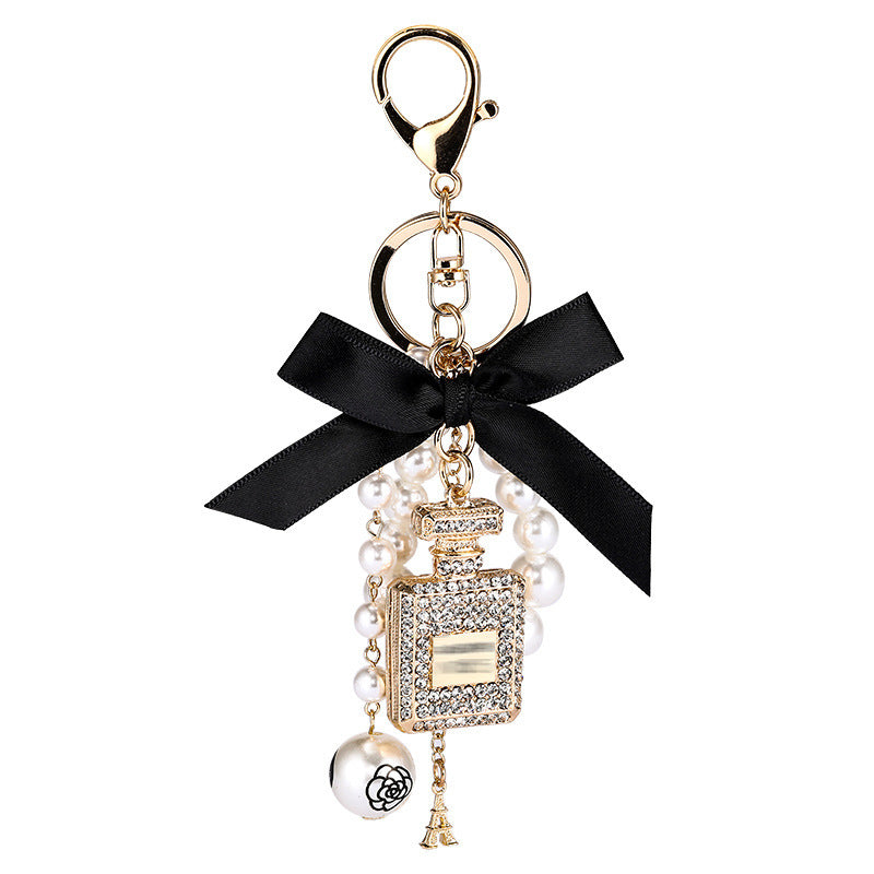 Creative Crystal Perfume Bottle Rhinestone Keychain
