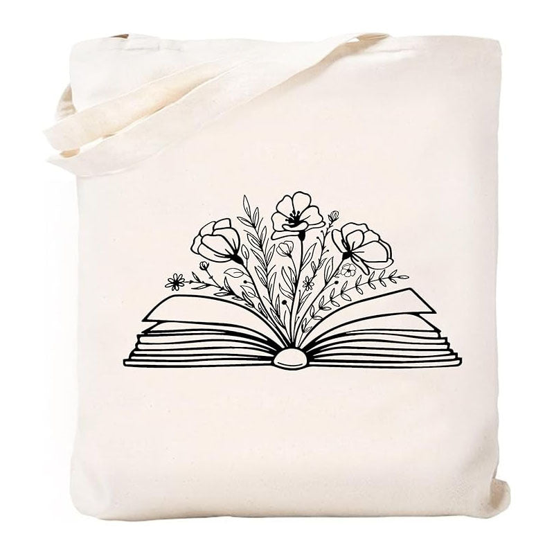 Halloween Design Printed White Canvas Hand Shopping Bag