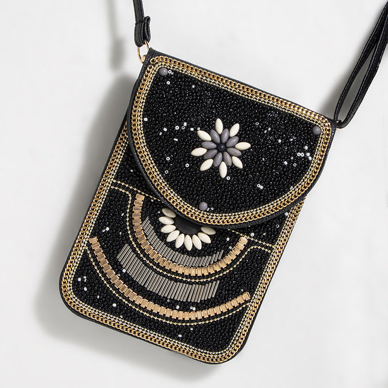 Bohemian Style Bead Satchel Shell Phone Bag