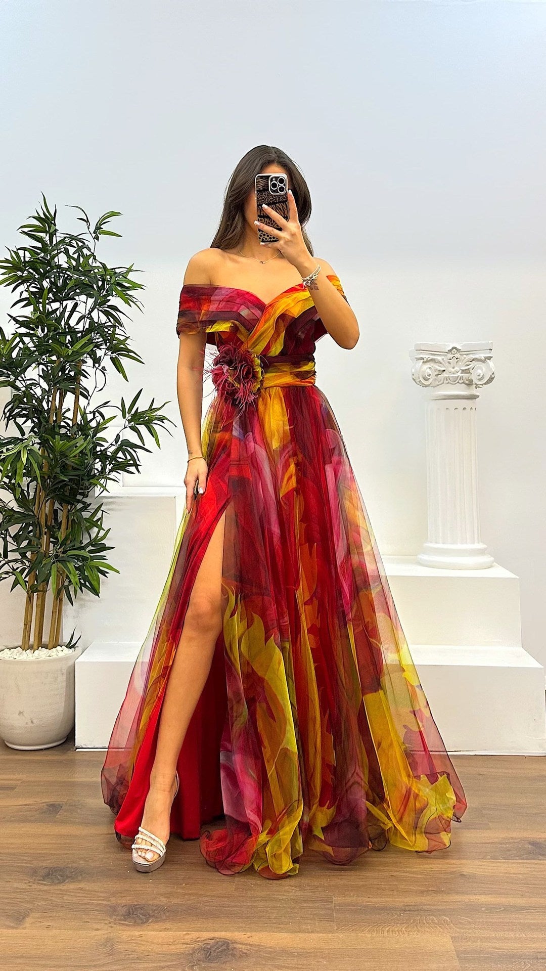Voile Printed Party Dress INS Casual Fashion
