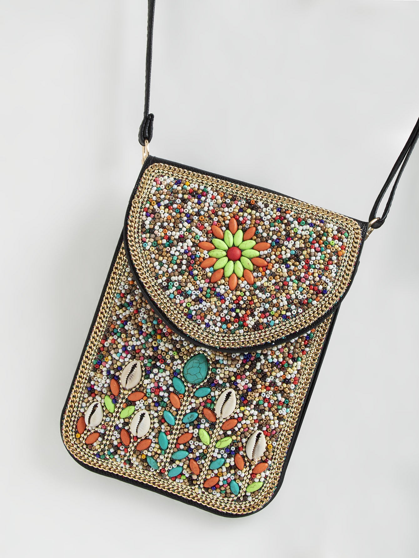 Bohemian Style Bead Satchel Shell Phone Bag