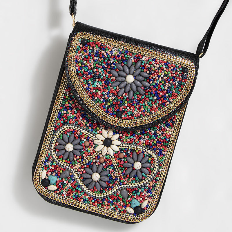 Bohemian Style Bead Satchel Shell Phone Bag